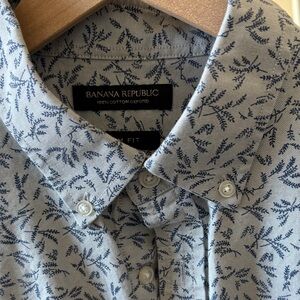 Banana Republic Leaf Print Men's Shirt Slim Fit